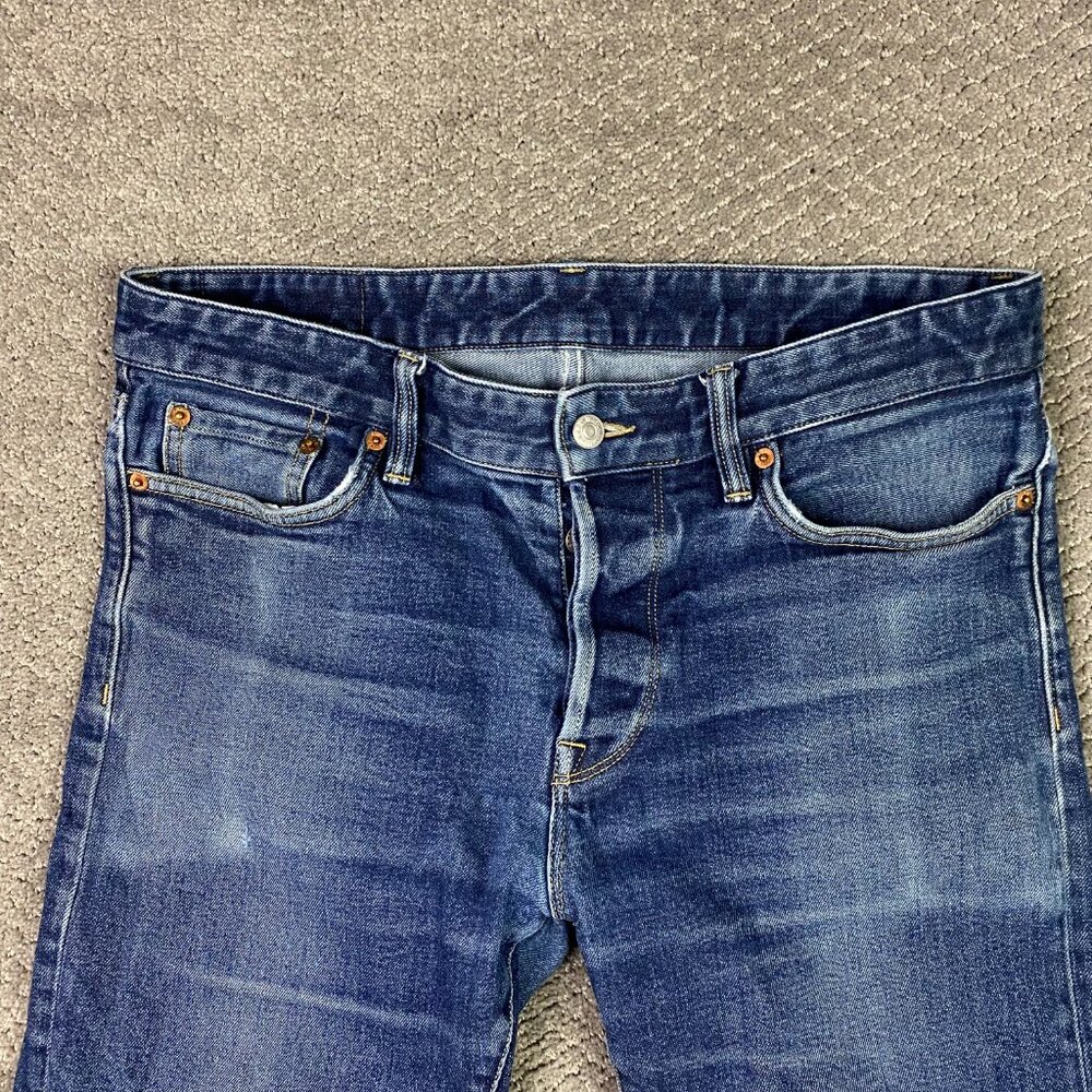 Buck Mason Maverick Slim Jeans Men's 34 x 32 Actual 35 x 26 Double Dipped Denim - Picture 2 of 16